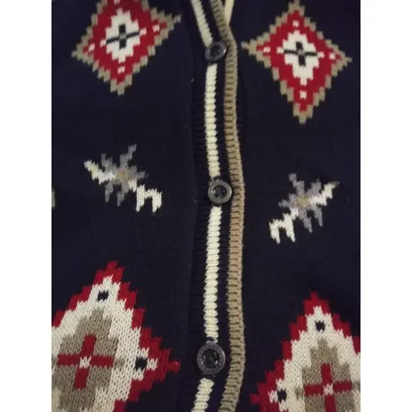 Vintage Southern Lady Black Diamond Print Grandma Knit Sweater Vest Sz Large - Picture 5 of 7